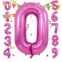 お買い得‼️０ 数字 バルーン ピンク 誕生日 風船 バースデー 飾り