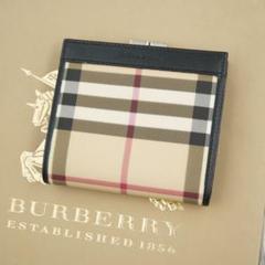 ほぼ未使用品 BURBERRY LONDON 折り財布 ノバチェック がま口