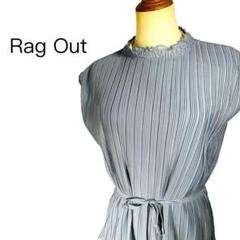 Rag Out ラグアウト ブラウス プリーツ フレンチスリーブ ベルトリボン