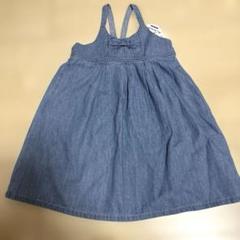 新品　マザウェイズ デニムブルー ノースリーブワンピース 90