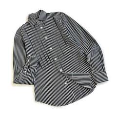 【美品】 ラルフローレン 長袖　プリーツシャツ　ストライプ柄　コットン100% 美品】 ラルフローレン 長袖 プリーツシャツ ストライプ柄