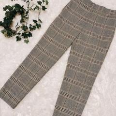 イネド INE'D 茶系チェック柄パンツ　9サイズ