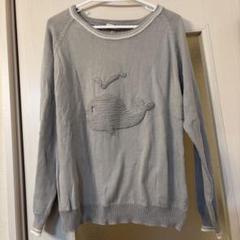 アンティーク　ビンテージ　ヴィンテージ クジラ刺繍 レトロ　ニットセーターのサムネイル