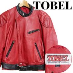 激安ブランド トーベル TOBEL 牛表皮 レッド LLサイズ ライダースジャケット ジャケット・アウター