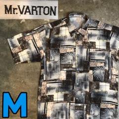 T2397 Mr.VARTON 半袖シャツ　総柄　レトロ　奇抜　古着