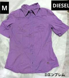 DIESEL ディーゼル 裾エンブレムメンズ半袖シャツ サイズ M パープル