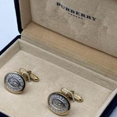 【極美品】BURBERRY バーバリー カフリンクス カフス エンブレム 金×銀