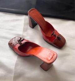 ヴィンテージ　PRADA プラダ　ミュール　レッド 美品 23cm 新品未使用 希少 ヴィンテージ PRADA プラダ ミュール - メルカリ