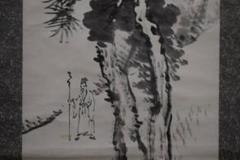 真作/石野香南/松下人物図/布袋屋掛軸HE-105 真作/石野香南/松下人物図/布袋屋掛軸HE-105 - メルカリ