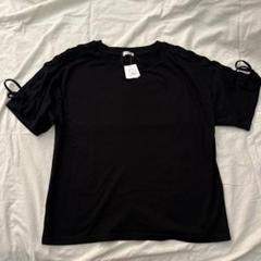 新品未使用タグ付き★ COLZA ブラック コットン Tシャツ 半袖　リボン