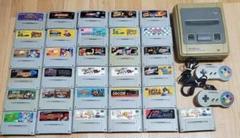 スーパーファミコン本体と、 ゲームソフト31本セットのまとめ売りです。のサムネイル
