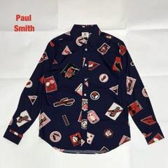 【人気】Paul Smith　TRAVEL BADGES PRINT SHIRT