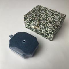 前田正博　すいてき　幾何学模様　水玉模様　書道具　青色 前田正博 すいてき 幾何学模様 水玉模様 書道具 青色