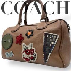 美品 コーチ 2way ショルダーバッグ ハンドバッグ ミニベネット ワッペン