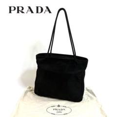 【美品】PRADA ナイロン トートバッグ プレート イタリア製 保存袋付