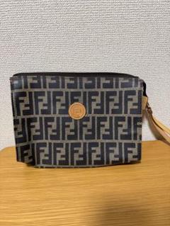 正規品 FENDI フェンディ ズッカ ロゴ ポーチ ミニポーチ ヴィンテージ FENDI フェンディ ミニポーチ ズッカ柄 ブラウン/ブラック