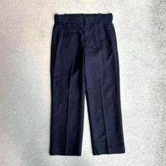 希少USA製ヴィンテージ古着90sワークスラックス刺繍サイドラインW31ネイビー