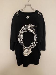 REFLEM/レフレム ショルダーZIP カットソー ブラック 半袖tシャツ
