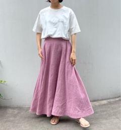 【未使用　タグ付】SLOBE IENA ペイズリーフリルフレアロングスカート 未使用 タグ付】SLOBE IENA ペイズリーフリルフレアロングスカート