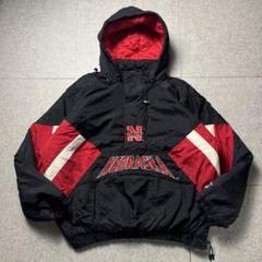 90s STARTER ネブラスカ大学 中綿ジャケット ハーフジップ 刺繍ロゴ 90s STARTER ネブラスカ大学 中綿ジャケット ハーフジップ 刺繍