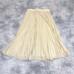 東京スタイル プリーツスカート M ベージュ フレア ロング 無地 大人可愛い