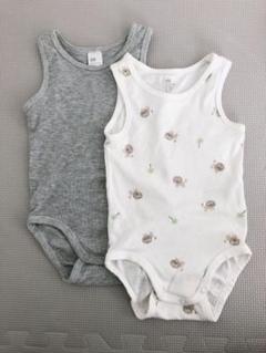 H&M ノースリーブ ロンパース 2枚セット 肌着 74 タンクトップ ベビー