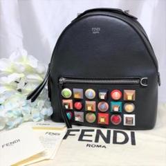 美品★ フェンディ バックパック 黒 マルチスタッズ
