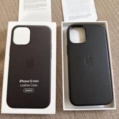 iPhone12 mini レザーケース　純正　ブラック　美品のサムネイル