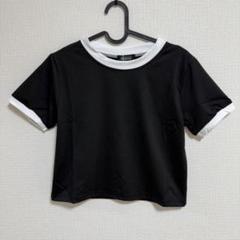Monoa モノア 短丈 カットソー 半袖 シャツ トップス Ｌ ブラック