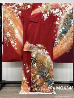 振袖 仮絵羽 桂由美 刺繍 金彩 銀彩 紋意匠 正絹 未仕立て品 八掛付き