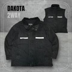 DAKOTAダック地2WAYカバーオール古着ブルゾンフェードブラックXL