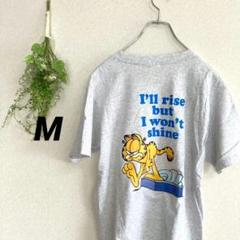 【メンズ】ガーフィールド◇半袖Tシャツ【M】胸刺繍 バックプリント グレー