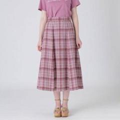 ブルーレーベルクレストブリッジ新品ピンク タンチェックフレアスカート 38