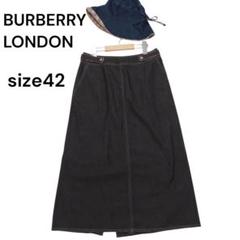 大きめ BURBERRY LONDON 銀ボタン ロングスカート 42