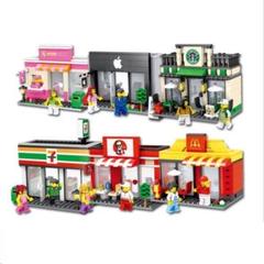 大人気!!ショップ風ブロック☆全6種☆ミニフィグ2体付☆LEGO 互換☆ブロック