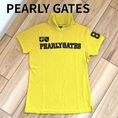 【a821】パーリーゲイツ 美品 半袖 ポロシャツ S ゴルフ ワッペン 黄色 中古 メンズ パーリーゲイツ PEARLY GATES 半袖ポロシャツ 4(M