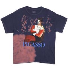 【M】ピカソ 腕を組んで座るサルタンバンク Tシャツ 青の時代 タイダイ