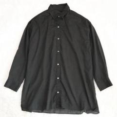 美品★NOBLE コットンローンシャツ シアー 長袖 オーバーサイズ 黒 F
