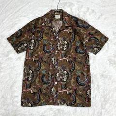 総柄シャツ M 半袖 ド派手 ペイズリー 開襟 ボタニカル マルチカラー