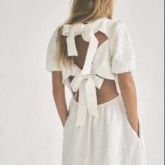 【新品タグ付き】ZARA ジャガードミディ丈ドレス エクリュ