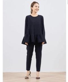 yori ヨリ　ピンタックストレッチパンツ　セレモニー　フォーマル　黒 ピンタックストレッチパンツ＋ | 2023 SP Collection | yori