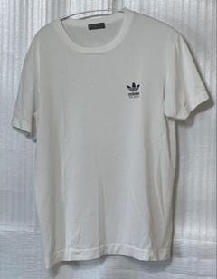 80s Old adidas アディダス トレフォイル半袖Tシャツ 白 紺 金