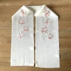 アンティーク 正絹 楊柳地 手刺繍半襟 花車 アンティーク 正絹 楊柳地 手刺繍半襟 花車