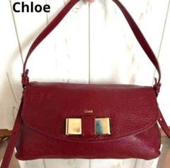 見逃し厳禁！おトクな Chloé レザーショルダーバッグワイドレッドリボン金具 バッグ
