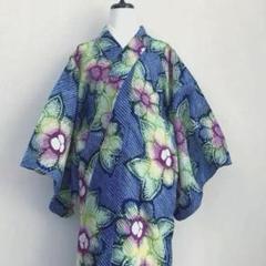 有松鳴海絞り　浴衣　絞り浴衣　手縫い　上質　大輪花模様　有松絞り　No.2-11