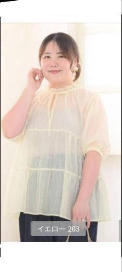 新品　しまむら　komachi　ティアードチュニック　イエロー　4L