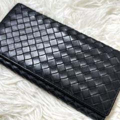 ⭐️新品未使用⭐️　ボッテガヴェネタ　イントレチャート　長財布　二つ折り　ブラック bottega-776.jpg