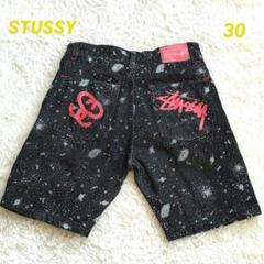 STUSSY/ステューシー ロゴペイント ショートパンツ ブラック 総柄 30