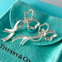 極美品✨ティファニー リボン スイング ブローチ シルバー925 ティファニー 希少 リボン スイング ピアス シルバー 925 RT4fe