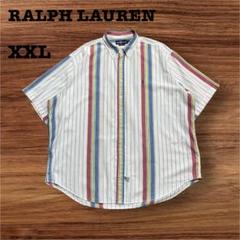 ラルフローレン　マルチカラーストライプ半袖シャツ　　XXL
